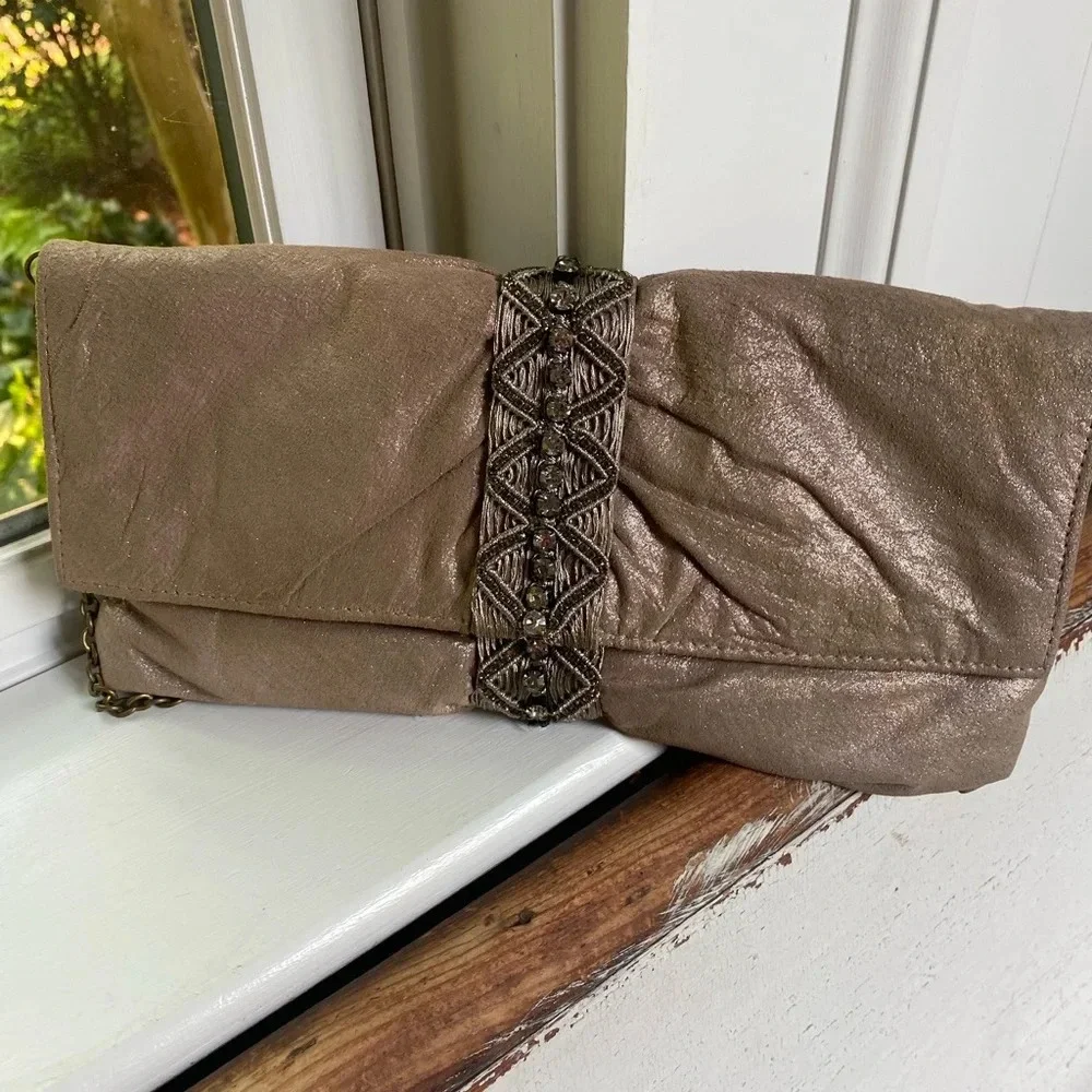 Anthropologie Deepa Gurnani Leather Clutch Bag